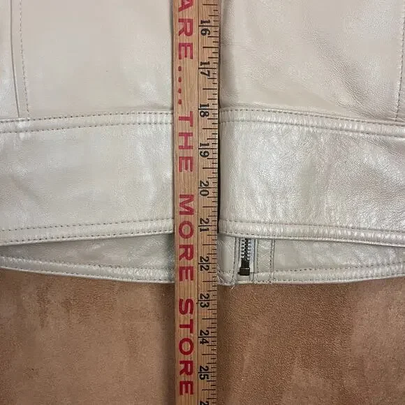 Y2K Fox Fur & Lambskin Leather Moto Jacket Reversible S
